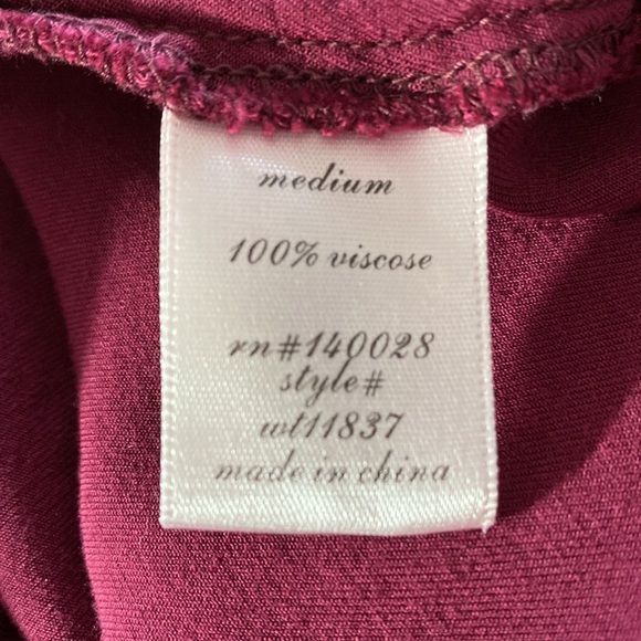 Harper Plum/Maroon Soft Jersey Knit Button-Front Blouse w Patch Pockets - Picture 7 of 10